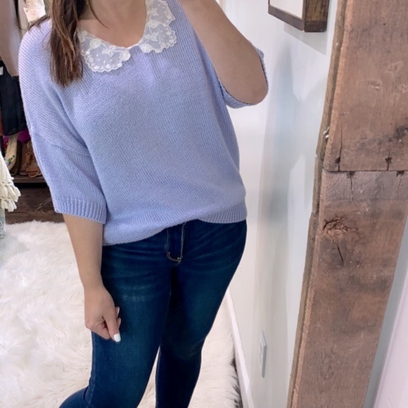 Vintage pastel lavender knit sweater size extra large - Picture 1 of 7